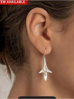 Delicate Silver Floral Drop Earrings - Elegant Women's Jewelry